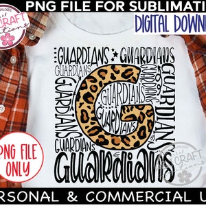 Guardians Leopard Print PNG, Guardians Sublimation, Guardians Football png, Guardians Cheer png, Guardians Mascot png, Guardians Leopard png