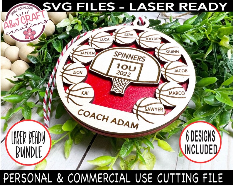 Basketball Team Ornament SVG Bundle Coach Ornament Svg Etsy