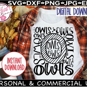 Eulen SVG, Eulen Baseball svg, Eulen Maskottchen svg, Eulen Typografie svg, Eulen Basketball svg, Eulen Sublimation, Eulen Schule Maskottchen Shirt svg