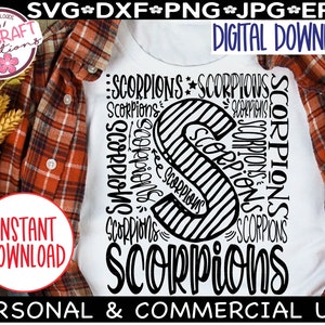 Scorpions Typography SVG,  Scorpions svg, Scorpion Pride, Scorpions Football, Scorpions Basketball svg, Scorpions Mascot png, Go Scorpions