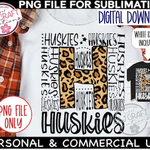 HUSKIES PNG, Huskies Fußball png, Huskies Typografie png, Huskies Maskottchen png, Huskies Sublimation, Huskies Schulgeist png, Go Huskies