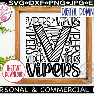 Vipers SVG, Vipers Typography, Vipers Football Svg, Vipers School ...