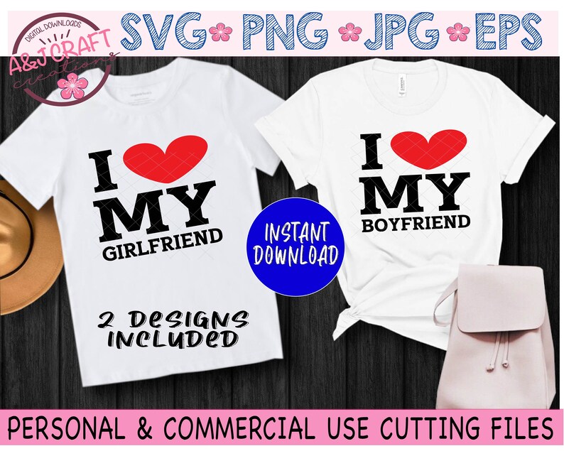 Download I Love my Girlfriend Svg I Love my Boyfriend Svg Couple | Etsy