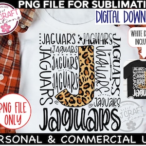 Jaguars Leopardenmuster PNG, Jaguars Sublimation, Jaguars Fußball png, Jaguars jubeln, Jaguars Maskottchen, Schulgeist, Jaguars Design für DTF