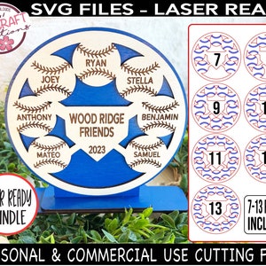 Honkbal softbal team plaque SVG bundel, coach team teken SVG, sport team plaque SVG, honkbal SVG voor Glowforge, laser honkbal SVG