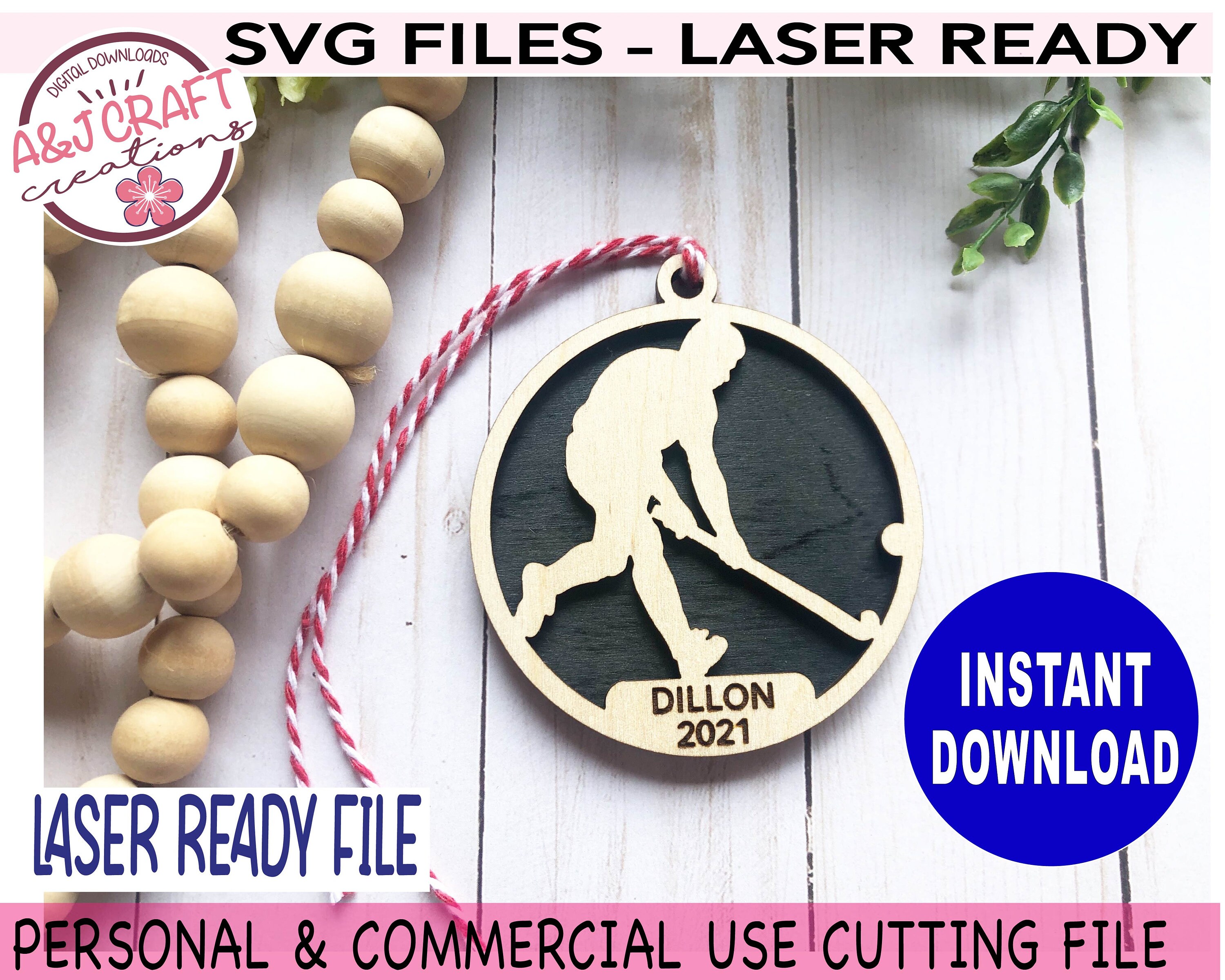 Field Hockey Ornament Bundle SVG Sports Ornaments Svg Laser Etsy