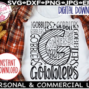 Gobblers SVG, Gobblers Team Mascot, Gobblers Football svg, Gobblers Spirit Shirt, Typography svg, Gobblers Volleyball svg, Gobblers Cheer
