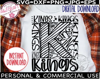 Kings typography SVG, Kings Team School Mascot, Kings Football, Kings Baseball svg, Kings tshirt, Kings School Spirit, Kings Cheer svg