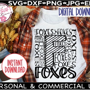 FOXES Typography SVG, Foxes Football svg, Foxes Fan png, typography svg, Foxes svg, Foxes cheer svg, Foxes png, Foxes Shirt, Go Foxes