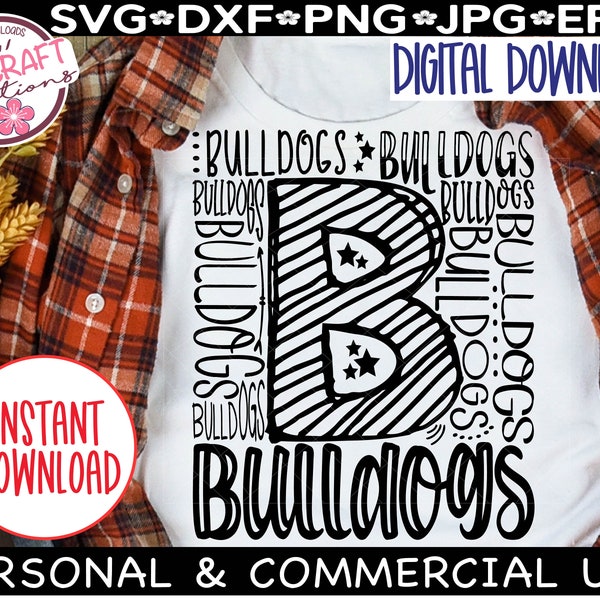 Bulldogs SVG, Bulldogs Typography svg, Bulldog Football svg, Bulldogs Baseball Svg, Bulldog Mascot svg, Bulldogs Pride svg, Bulldogs Cheer