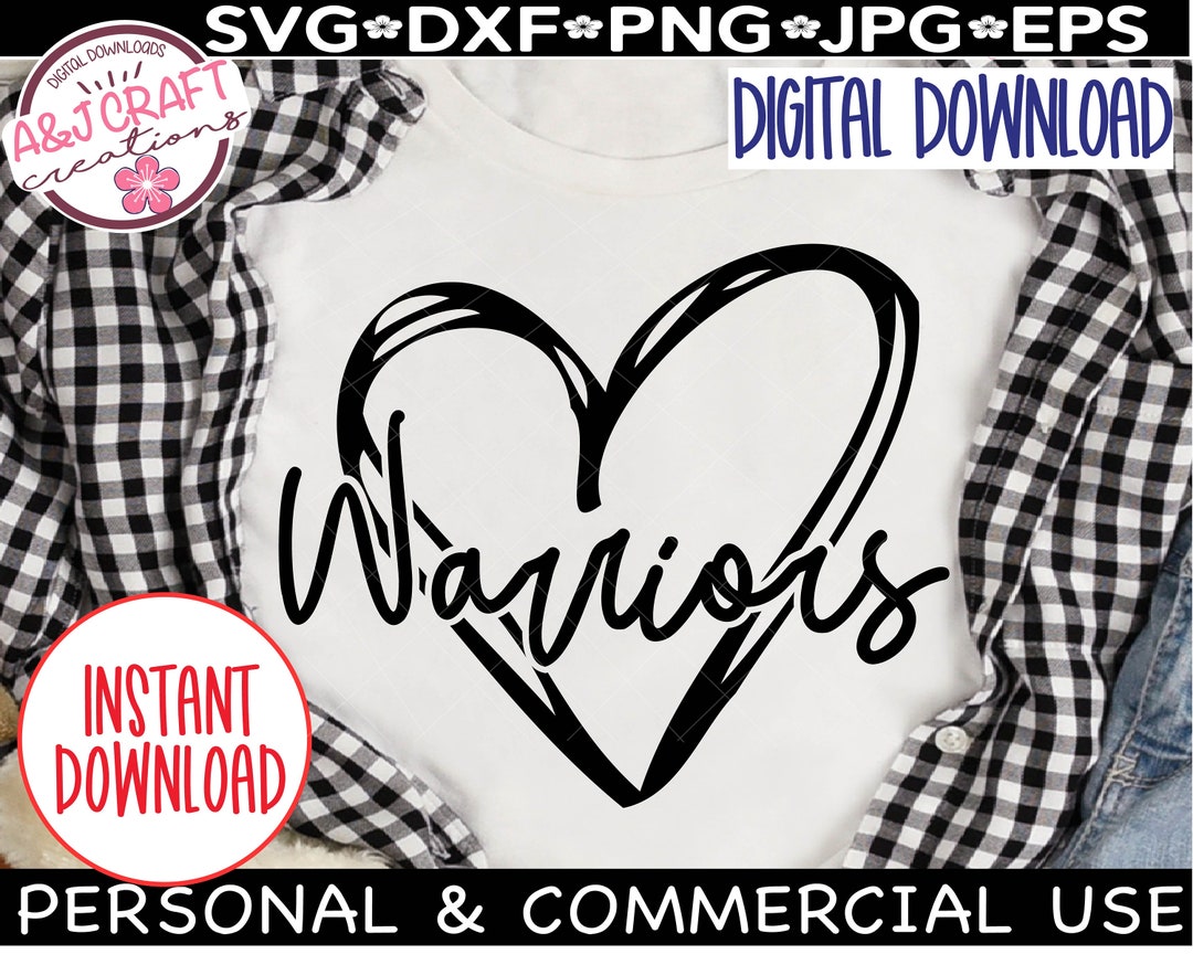 Warriors Heart Svg, Warriors SVG, Warriors Football Svg, Warrior Pride ...
