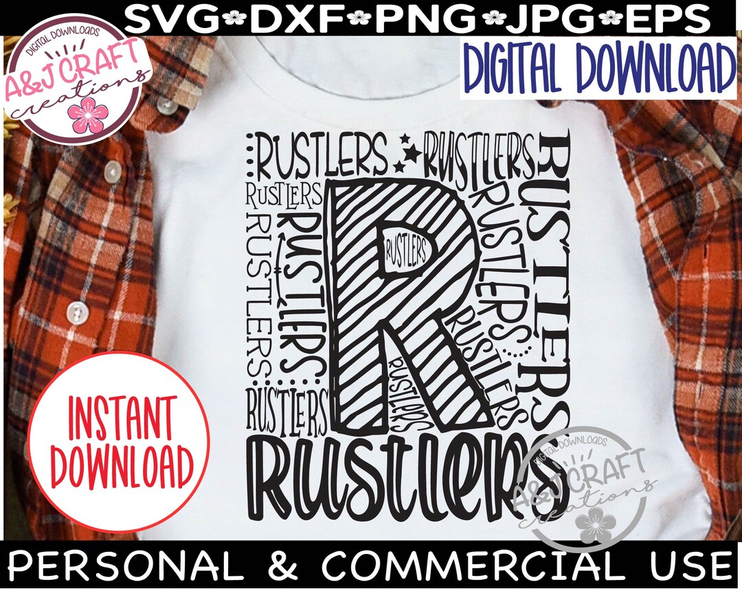 Rustlers SVG, Rustlers Football Svg, Rustlers Basketball Svg, Rustlers Typography, Rustlers ...