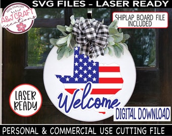 TEXAS Welcome Sign svg, Laser Ready Svg, Patriotic Welcome Texas svg, Texas svg File, State of Texas svg, USA State svg, Texas 4th of july