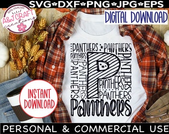 Panthers SVG, Panthers Football svg, Panthers Basketball svg, typography svg, Panthers Team Mascot, Panthers Volleyball svg, Panthers Cheer