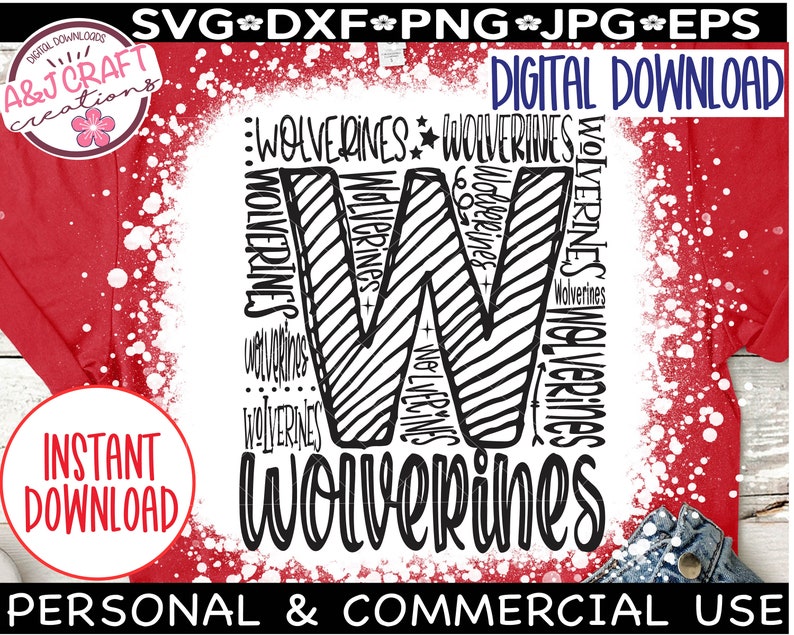 Wolverines Team Mascot Typography SVG, School Spirit - Cheer, Football ...