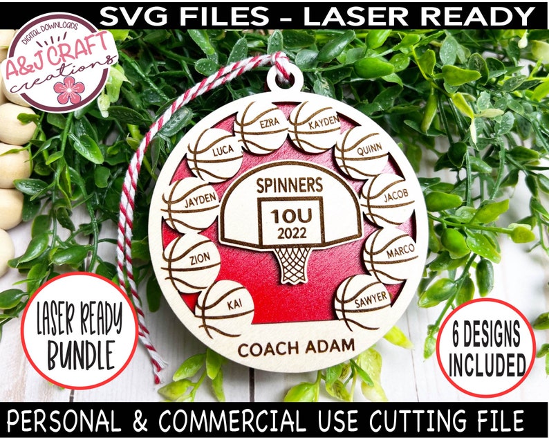 Basketball Team Ornament SVG Bundle Coach Ornament Svg Etsy