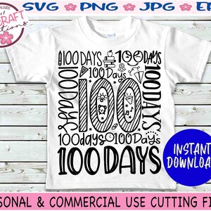 100 Days of School svg, Teacher 100 day svg, 100 Days svg, 100th Day of School svg, One hundred days, 100 school days svg, Typography svg