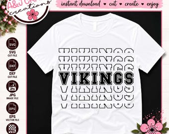 Vikings Team Mascot SVG, School Spirit - Cheer, Football, Baseball, Soccer (Digital Download)