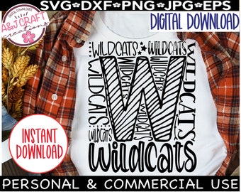 Wildcats svg, Wildcats Typography svg, Wildcats Football SVG, Wildcats Cheer Svg, Wildcats Volleyball svg, Wildcats Sublimation, Go Wildcats