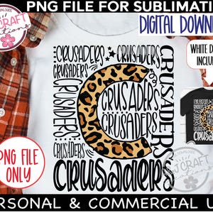 Crusaders typography PNG, Crusaders DTF design, Crusaders Football png, Crusaders Volleyball, Crusaders Cheer png, Crusaders School Mascot