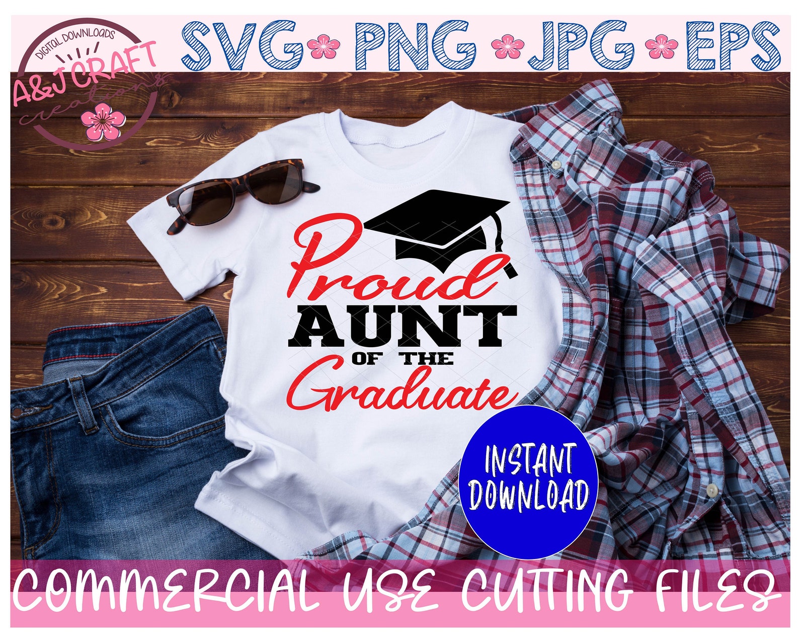 Proud Aunt of the Graduate SVG Proud Aunt Svg Graduate Svg Etsy