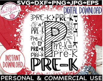 Pre K Teacher svg, Prek Typography svg, Pre-K Shirt svg, Prek svg Teacher, prek teacher svg, Pre-k Teacher svg Files, School Grade svg