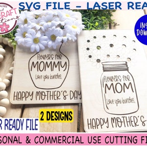 Flowers for Mommy SVG, Flowers for Mom Svg Glowforge, Picked for Mom ...