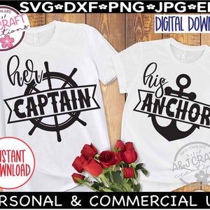 Ihr Kapitän Sein Anker Paar Kreuzfahrt SVG-Datei, Kreuzfahrt Partner Shirts, Kreuzfahrt Paar, lustige Segelpaar Shirts, digitale Datei