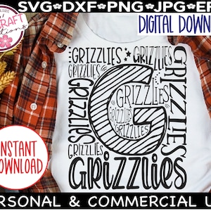 GRIZZLIES SVG, Grizzlies Basketball svg, Grizzlies Typografie svg, Grizzlies Team Maskottchen, Grizzlies png, Grizzlies Cheer svg, Go Grizzlies