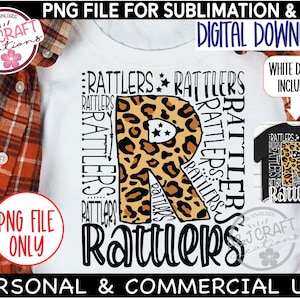 Rattlers PNG, Rattlers Football png, Rattlers Baseball, typography png, School Mascot, Spirit Shirt, Go Rattlers,  Rattlers design for DTF
