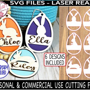Easter Basket Tag SVG, Easter Tags GLOWFORGE File, Bunny Tag svg, Laser Ready file, Happy Easter svg, Laser Cut, Bunny Silhouette tags svg