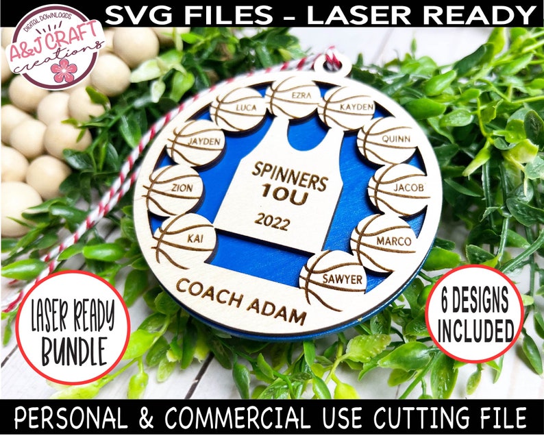 Basketball Team Ornament SVG Bundle Coach Ornament Svg Etsy