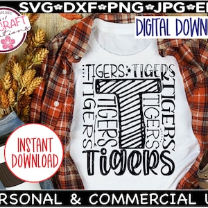 Tiger SVG, Tiger Typografie, Tiger Fußball svg, Tiger Basketball svg, Tigers Baseball, Tigers Vollvolleyball, Tigers Cheer svg, Go Tigers