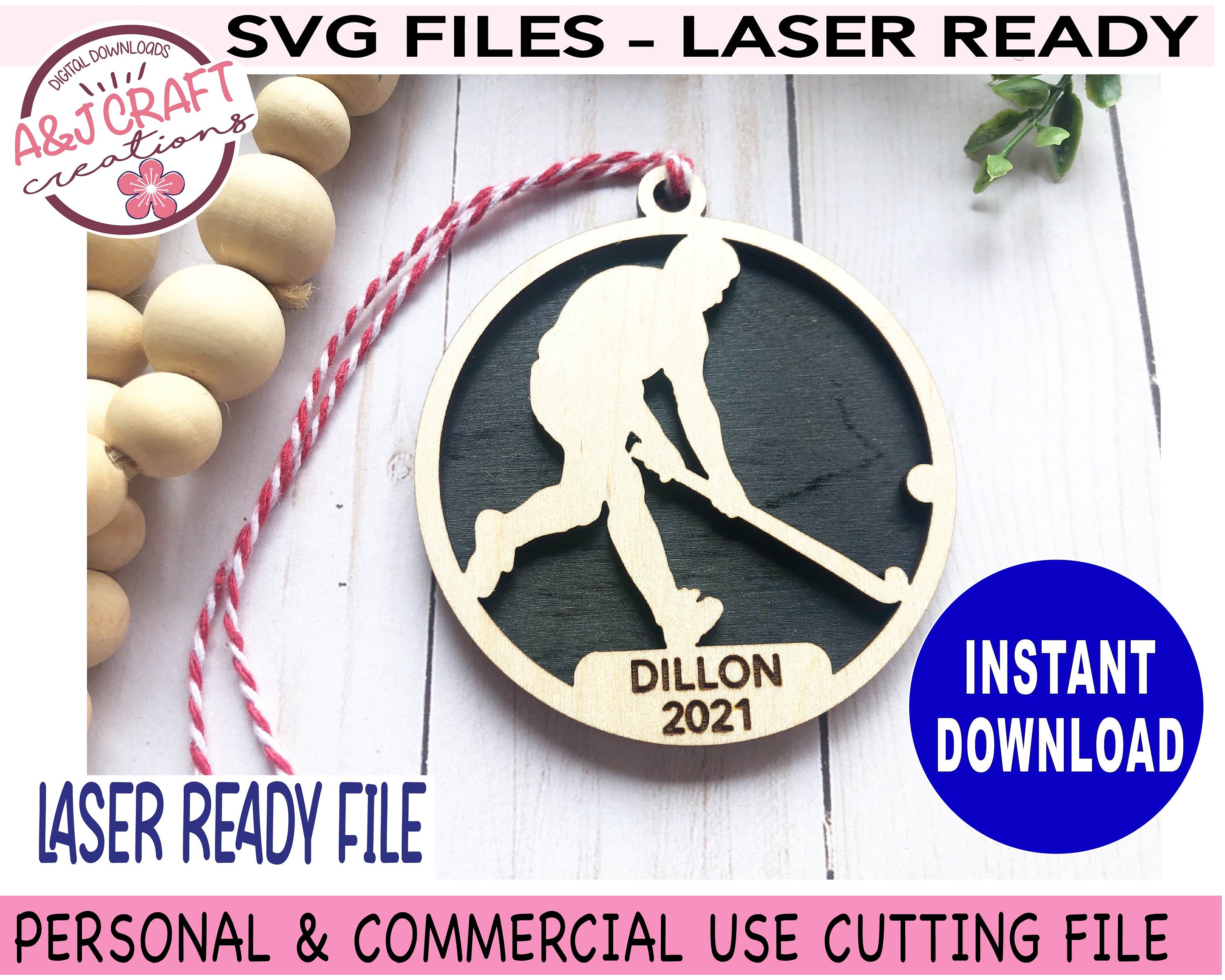 Field Hockey Ornament Bundle SVG Sports Ornaments Svg Laser Etsy