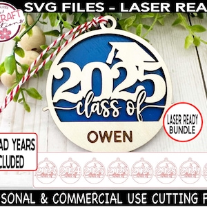 Abschlussklasse von 2025 svg, Laser-bereite Datei, Abschlussfeier Ornament 2025, Abschluss Laser Cut File, Andenken Ornament svg, 2025 graduierte