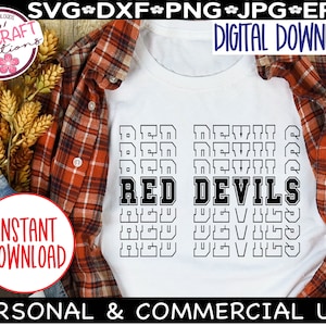 RED DEVILS SVG, Red Devils Football svg, Red Devils Cheer, Red Devils Shirt svg, Red Devils Basketball svg, Red Devils Mascot, Go Red Devils