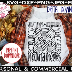 Bergsteiger SVG, Bergsteiger png, Typografie svg, Bergsteiger-Shirt, Bergsteiger-T-Shirt, Schulmaskottchen svg, Schulgeist-Shirt
