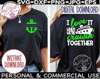 Ich liebe es, wenn wir zusammen kreuzen, Kreuzfahrt Partner Shirts, Kreuzfahrt Paar, lustige Segelpaar Hemden, zusammen kreuzen svg Datei