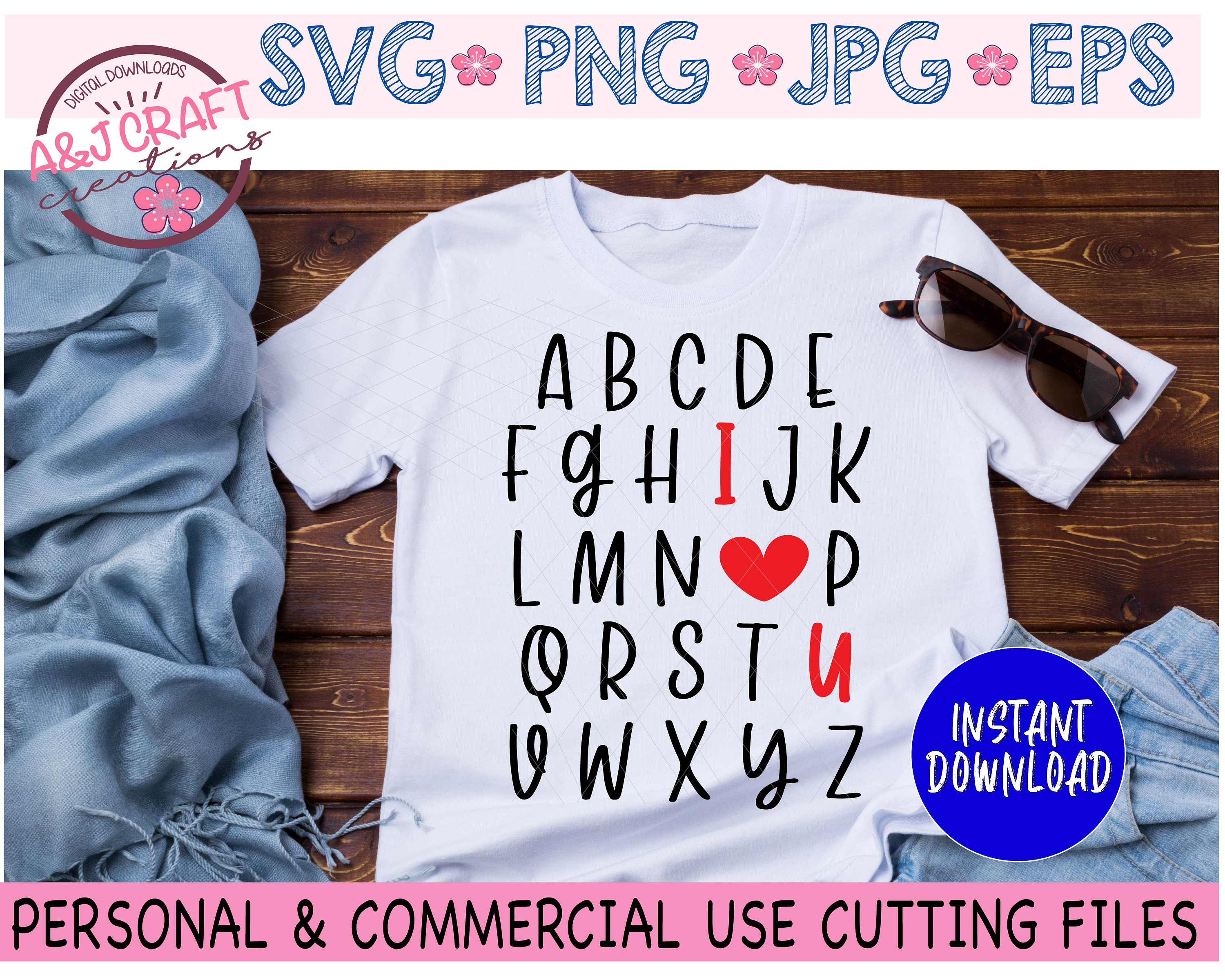 Alphabet I Love You Svg ABC I Love You Svg Valentine Day - Etsy