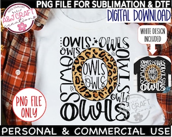 Owls png, Owls Baseball, Owls School Mascot, Owls Typography png, Owls Basketball, Owls Sublimation, Owls School Spirit, Owls Design for DTF