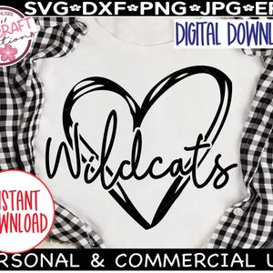 Wildcats Herz svg, Wildcats SVG, Wildcats Football svg, Wildcats Cheer svg, Wildcats Shirt svg, Fußball Mom svg, Wildcats Cheer Mom