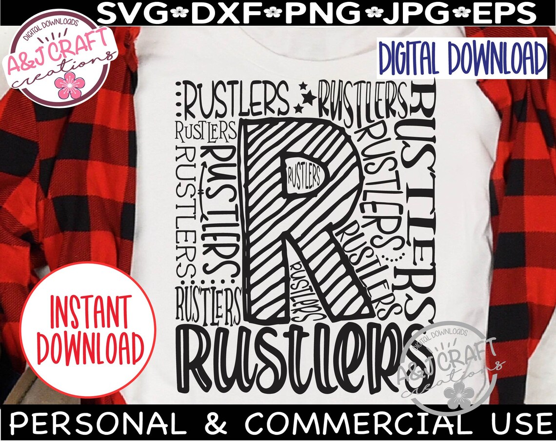 Rustlers SVG, Rustlers Football Svg, Rustlers Basketball Svg, Rustlers Typography, Rustlers ...