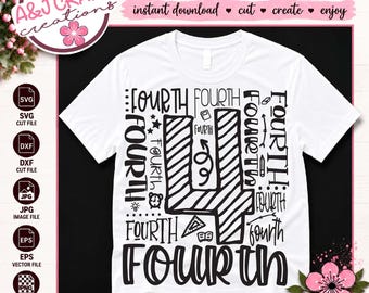 4th Grade Typography - Teacher, Student SVG Design (Digital Download)