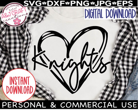 Knights Heart svg, Knights SVG, Knights Basketball svg, Knights Football svg, Knights Cheer svg, Knights Spirit Shirt svg, Knights Baseball