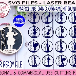 Marching Band Ornament BUNDLE SVG, Marching Band svg, Band Ornament svg, Band Instrument svg, Marching Band svg Bundle, Laser Ornament svg