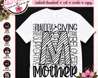 Mother Word Art Typography Design, Mother's Day SVG (Digital Download)