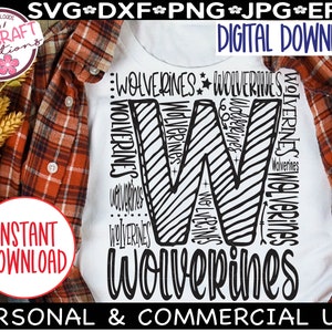 Wolverines SVG, Wolverines Typografie svg, Wolverines Fußball svg, Wolverine Maskottchen svg, Wolverine Sublimation, Wolverine Pride svg