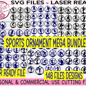 Sports Ornament Bundle, Sports Ornaments svg, Sports svg Bundle, Laser Ornament svg, Sports Laser cut file, Sports svg Files, Laser Ready