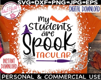 Meus alunos são arquivo SVG assustador, Professor assustador Svg, Professor de Halloween Svg, Professor Halloween svg, Alunos assustadores svg