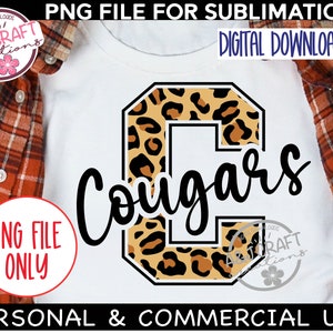 COUGARS Team Mascot, Cougars Sublimation, Cougars Football png, Cougars School Mascot png, Cougars Leopard png, Cougars Pride, Go Cougars